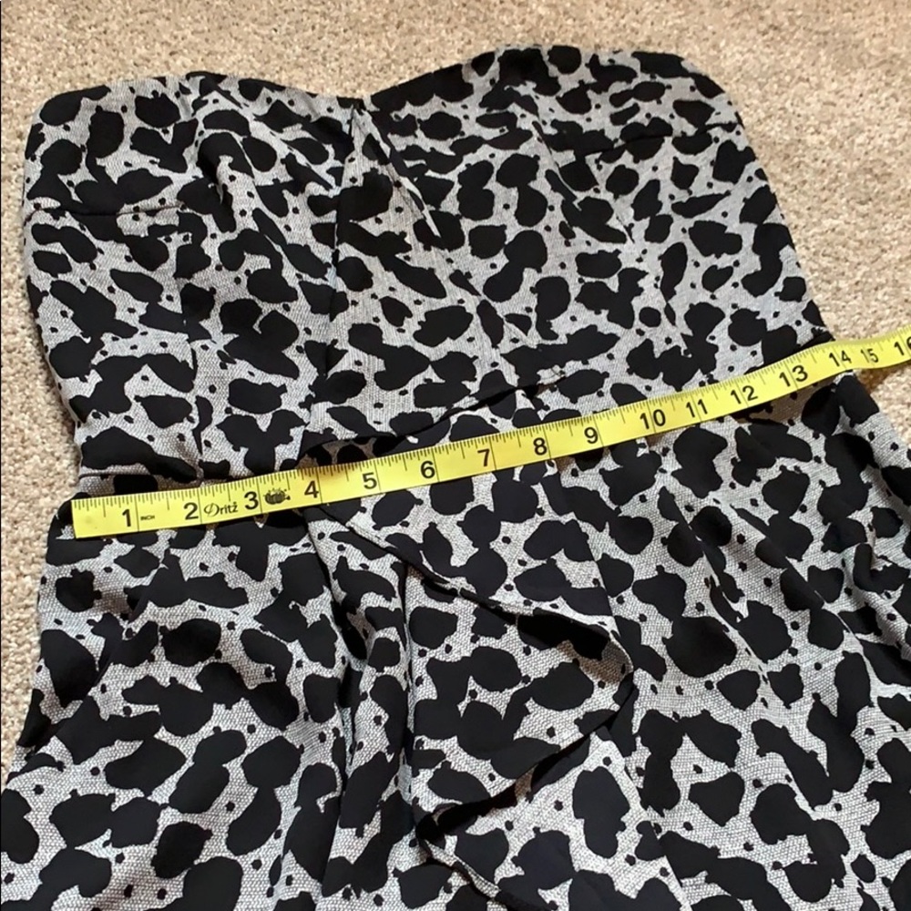Express Black Leopard Strapless Ruffle Romper - Picture 9 of 10